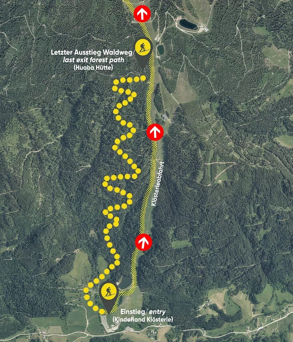 Waldweg Pistenskitour Klösterle