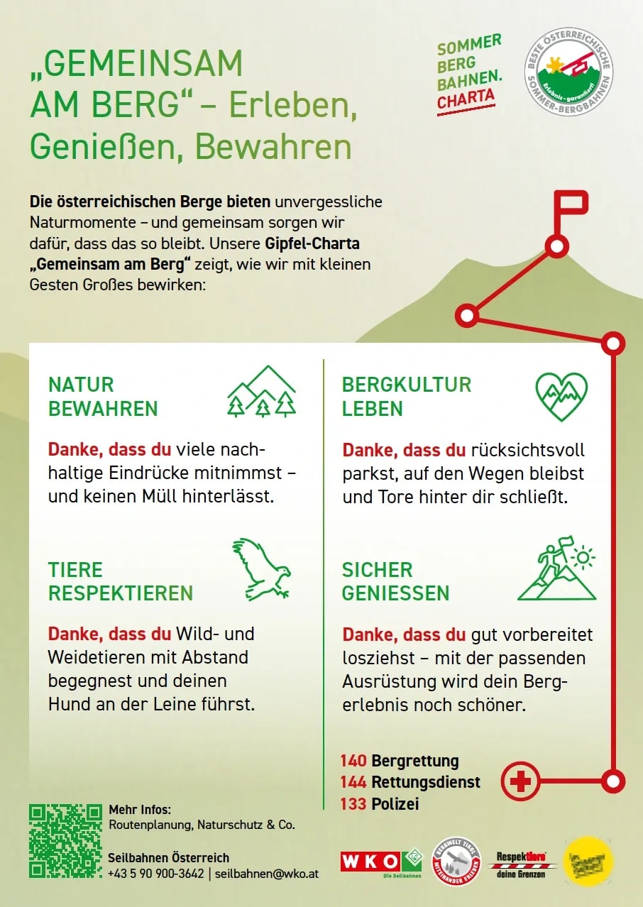 Charta der Besten Österreichischen Sommerbergbahnen