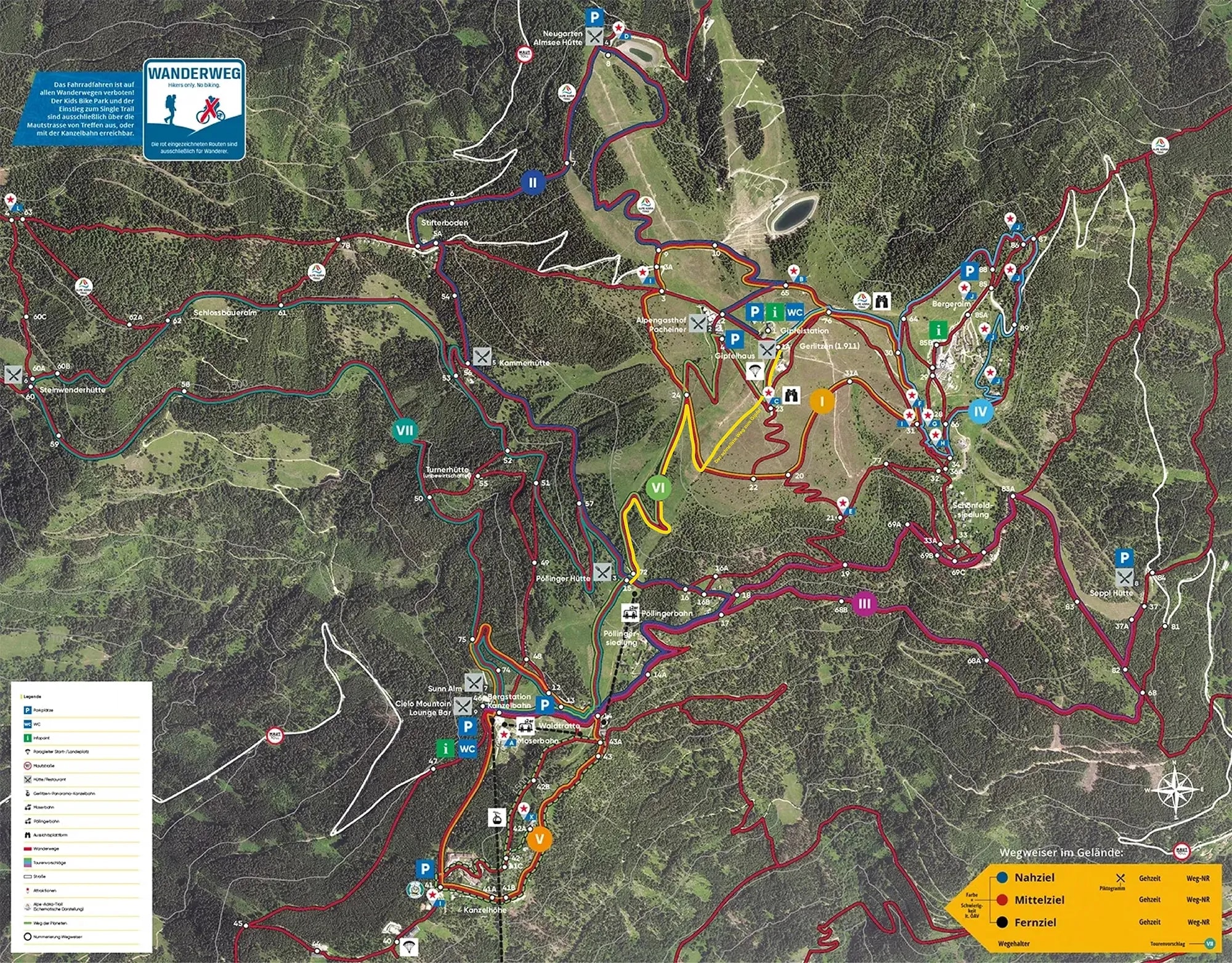 Wanderkarte Gerlitzen Alpe Sommer 2026