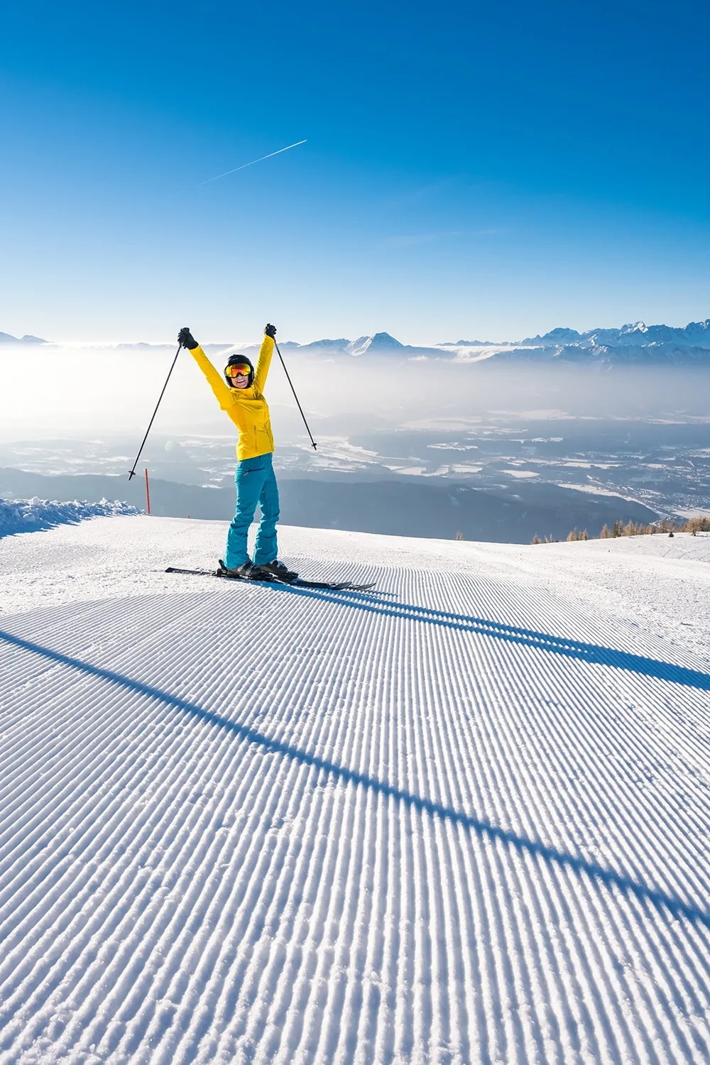 Skifahrerin Gerlitzen Alpe Region Villach